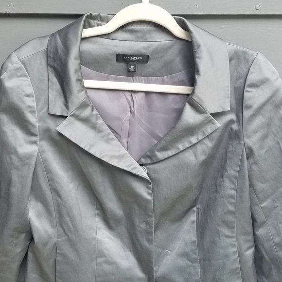 Ann Taylor Shiny Gray Jacket size 10 - Picture 10 of 11